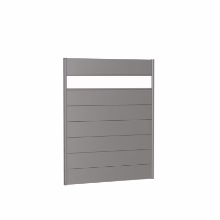 pannello parete per frangivista con vetro acrilico 180x180 argento metallico