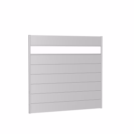 pannello parete per frangivista con vetro acrilico 200x180 argento metallico