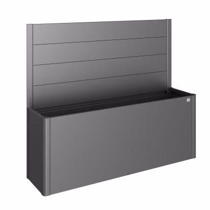frangivista per aiuola rialzata mis. 4x1 m senza vetro acrilico grigio scuro met.