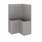 frangivista per fioriera belvedere per forma a l (2 pezzi) senza vetro acrilico misura l100 grigio quarzo met.