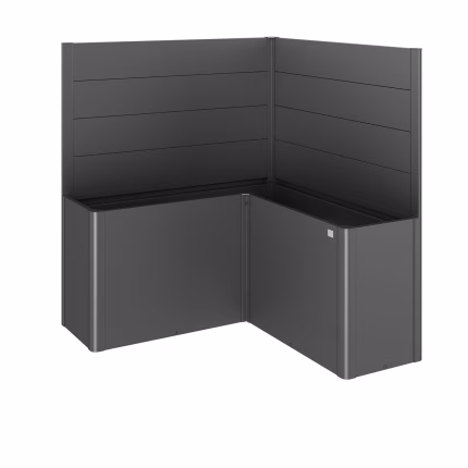 frangivista per fioriera belvedere per letto a l (2pz) senza vetro acrilico misura l150 grigio scuro met.