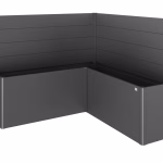frangivista per fioriera belvedere per forma a l (2 pezzi) senza vetro acrilico misura l200 grigio scuro met.