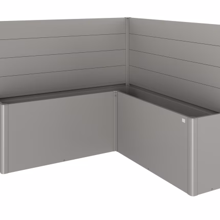 frangivista per fioriera belvedere per forma a l (2pz) senza vetro acrilico misura l200 grigio quarzo met.