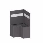 frangivista per fioriera belvedere per forma a l (2pz.) con vetro acrilico misura l100 grigio scuro met.