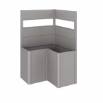 frangivista per fioriera belvedere per forma a l (2 pezzi) con vetro acrilico misura l100 grigio quarzo met.