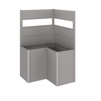 frangivista per fioriera belvedere per forma a l (2 pezzi) con vetro acrilico misura l100 grigio quarzo met.