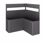 frangivista per fioriera belvedere per letto a l (2pz) con vetro acrilico misura l150 grigio scuro met.