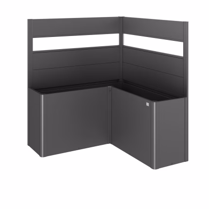 frangivista per fioriera belvedere per letto a l (2pz) con vetro acrilico misura l150 grigio scuro met.