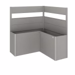 frangivista per fioriera belvedere per forma a l (2pz) con vetro acrilico misura l150 grigio quarzo met.