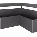 frangivista per fioriera belvedere per forma a l (2pz) con vetro acrilico misura l200 grigio scuro met.