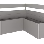 frangivista per fioriera belvedere per letto a l (2pz) con vetro acrilico misura l200 grigio quarzo met.