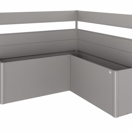 frangivista per fioriera belvedere per letto a l (2pz) con vetro acrilico misura l200 grigio quarzo met.