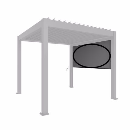 tenda a caduta zip azionamento elettrico mis. 4 m grigio scuro metallizzato