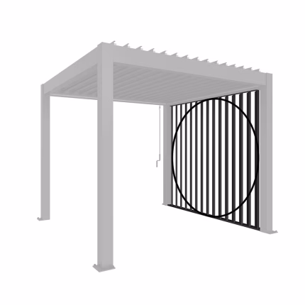 parete laterale a lamelle con profilo di chiusura mis. 4m grigio scuro met.