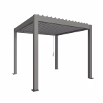 pergola mis. 3 x 3 grigio quarzo/argento met.