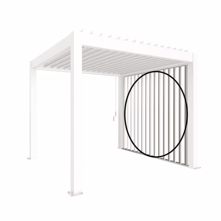parete laterale a lamelle mis. 3.5m mit abschlussblende bianco