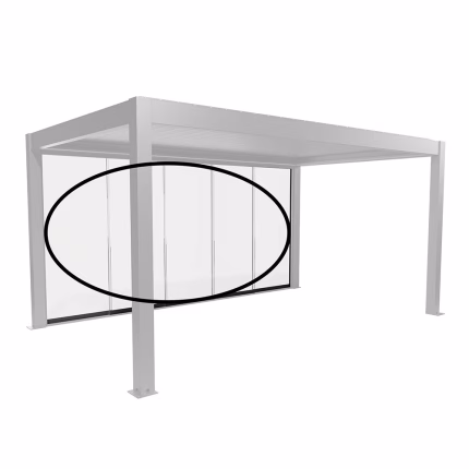 parete scorrevole in vetro trasparente mis. 5 m grigio scuro metallizzato