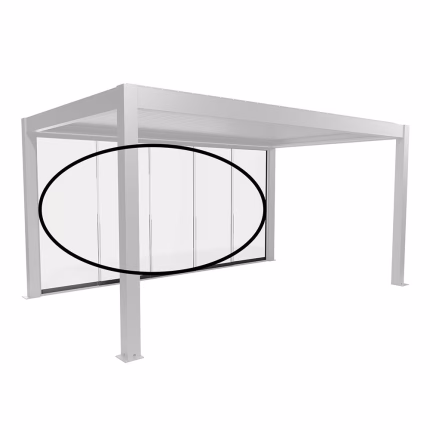 parete scorrevole in vetro trasparente mis. 5 m grigio quarzo metallizzato