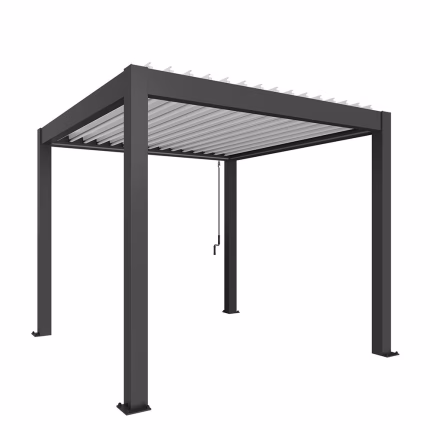 pergola mis. 3 x 3 grigio scuro metallizzato/bianco