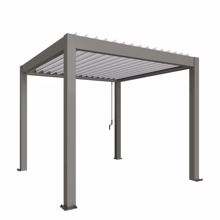 pergola mis. 3 x 3 grigio quarzo metallizzato/bianco