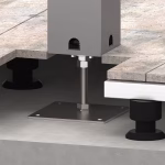 piastra di base regolabile in altezza per pergola grigio quarzo metallizzato