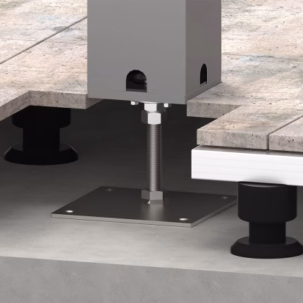 piastra di base regolabile in altezza per pergola grigio quarzo metallizzato