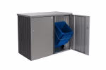 copri bidone della spazzatura alex variante 3 corpo grigio metallizzato, porta grigio metallizzato