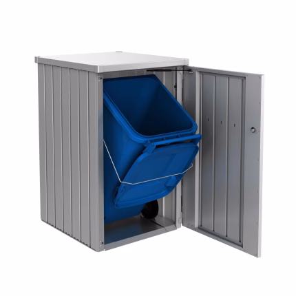 copri bidone della spazzatura alex variante 2 corpo grigio quarzo metallizzato, porta grigio quarzo metallizzato