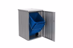 copri bidone della spazzatura alex variante 3 corpo grigio metallizzato, porta grigio metallizzato