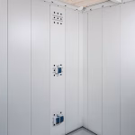 pannello montaggio elettrico casetta per attrezzi neo, grigio bianco