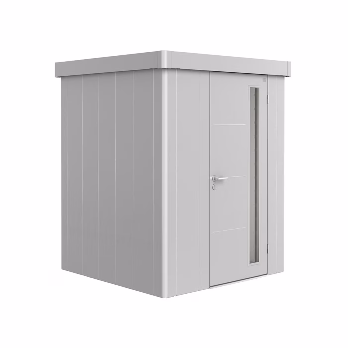 gerätehaus neo 1a standardtür. silber-metallic