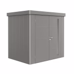 casetta per attrezzi neo 1b porta doppia. grigio quarzo metallizzato