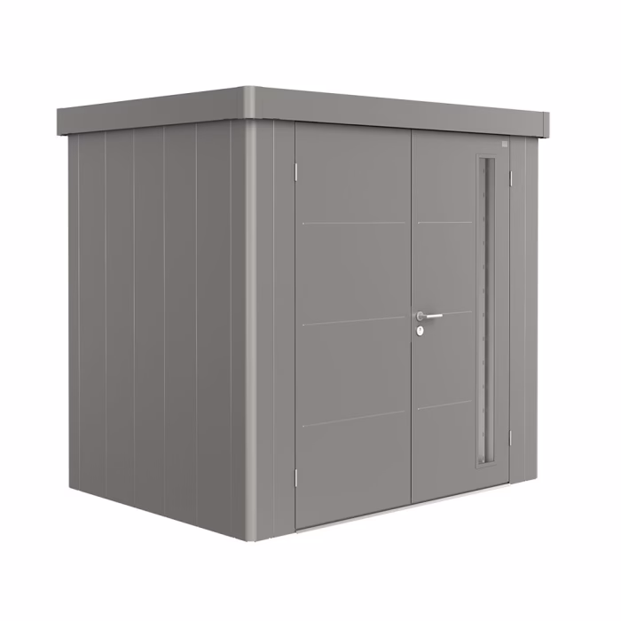 casetta per attrezzi neo 1b porta doppia. grigio quarzo metallizzato