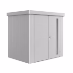 gerätehaus neo 1b doppeltür. silber-metallic