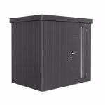 casetta per attrezzi neo 1b porta standard. grigio metallizzato