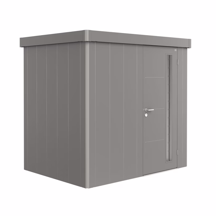 casetta per attrezzi neo 1b porta standard. grigio quarzo metallizzato