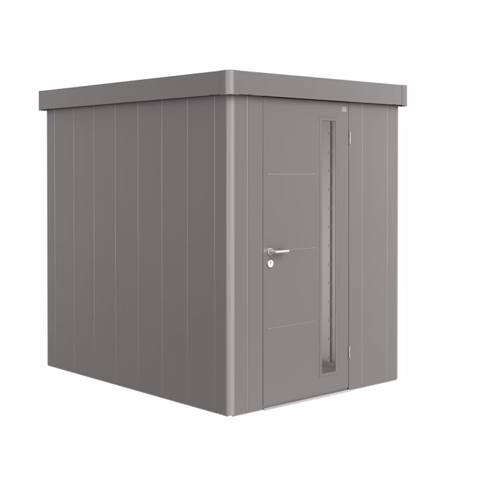 casetta per attrezzi neo 2a porta standard. grigio quarzo metallizzato