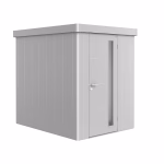 gerätehaus neo 2a standardtür. silber-metallic