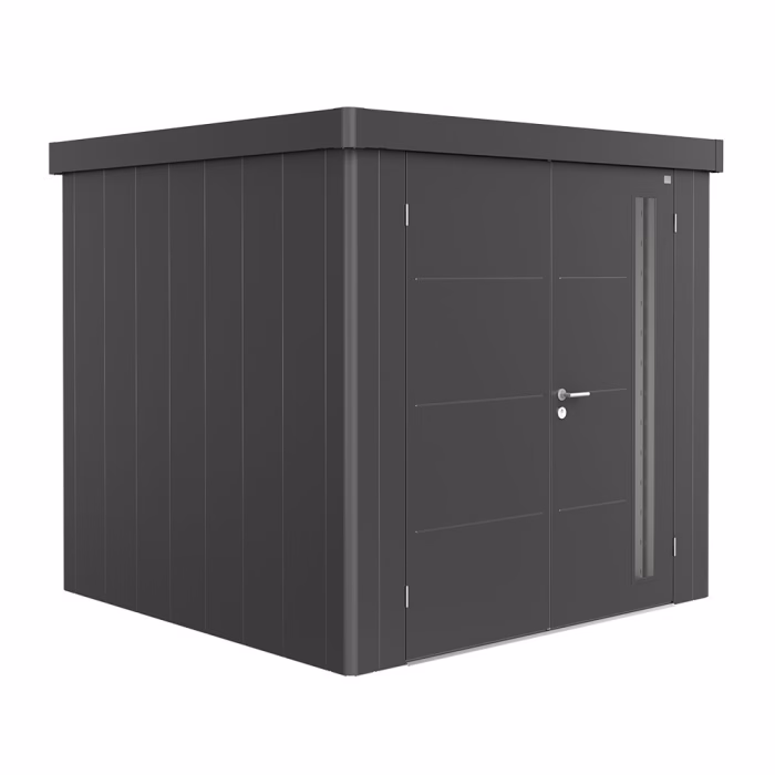casetta per attrezzi neo 2b porta doppia. grigio metallizzato
