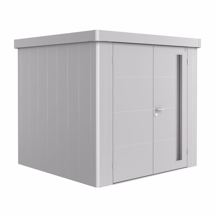gerätehaus neo 2b doppeltür. silber-metallic