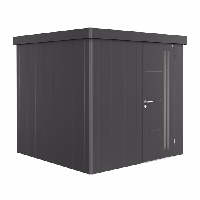 casetta per attrezzi neo 2b porta standard. grigio metallizzato