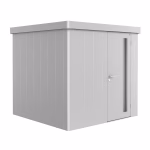 gerätehaus neo 2b standardtür. silber-metallic