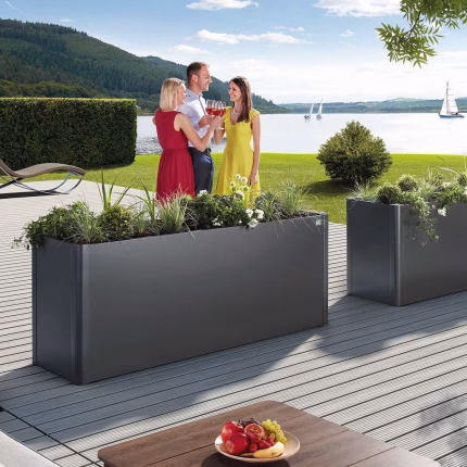 fioriera belvedere maxi mis. 100 grigio quarzo met.