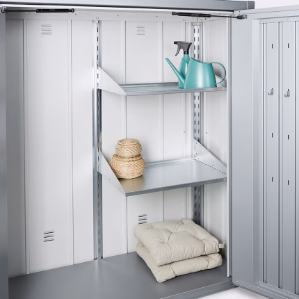 set di scaffali per armadio da esterno romeo mis. m & l. 2 ripiani