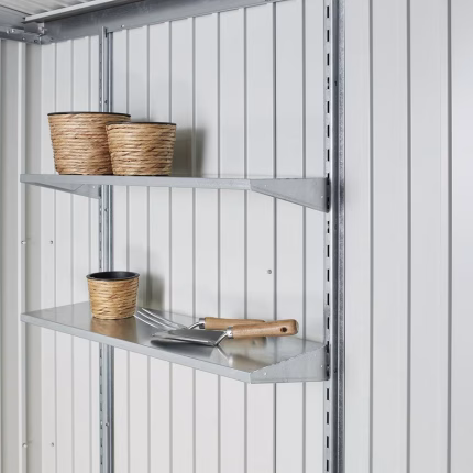 ripiani casetta per attrezzi neo 56x43,5 cm grigio bianco, 2 ripiani