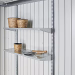 ripiani casetta per attrezzi neo 56x24,5 cm grigio bianco, 4 ripiani