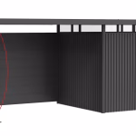 parete laterale per tetto laterale casetta highline h3 grigio scuro metallizzato
