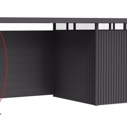 parete laterale per tetto laterale casetta highline h3 grigio scuro metallizzato
