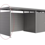 parete laterale per tetto laterale casetta highline h4 grigio quarzo metallizzato