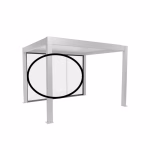 parete scorrevole in vetro trasparente mis. 3.5 m bianco